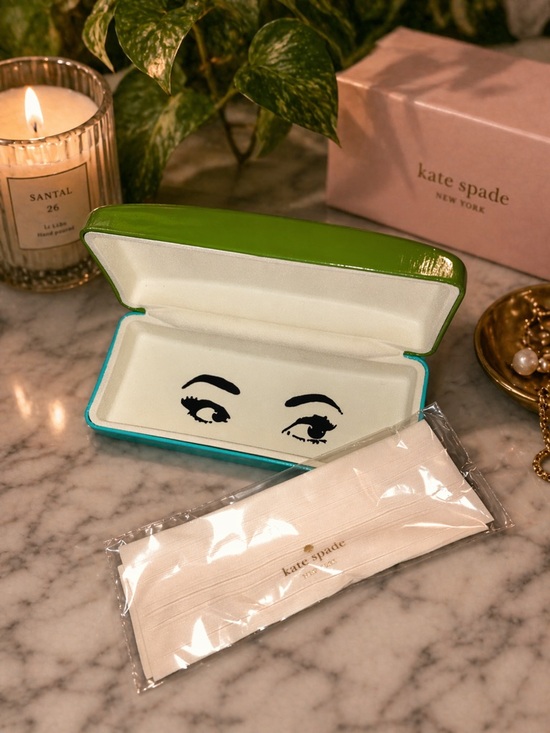 kate spade Accessories - kate spade Green & Turquoise Hard Shell Eyewear Case with Illustrated Interior